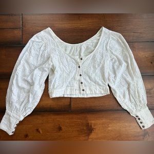 Free People reversible eyelet top. Size XS.